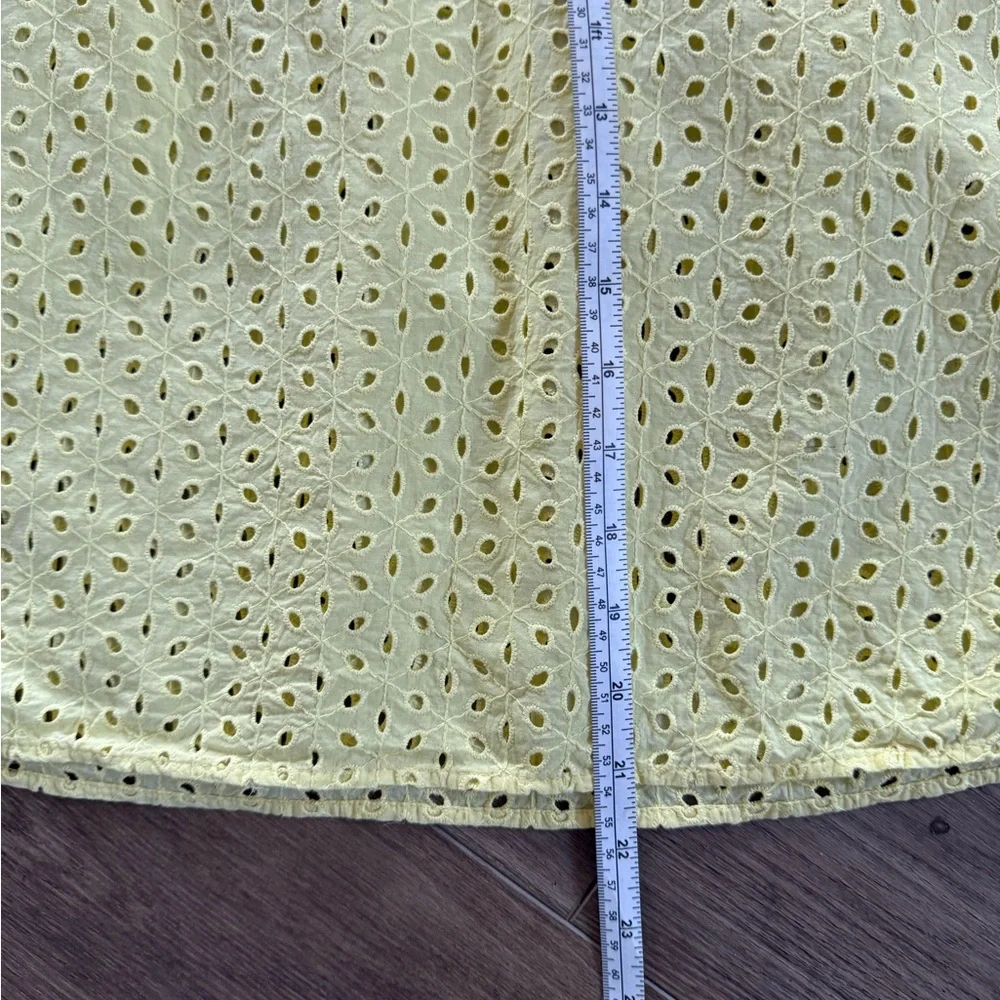 Necessary Objects Yellow Eyelet Babydoll Top Size L